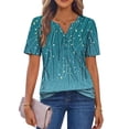 thumbnail image 4 of Fantaslook Womens Blouses Dressy Casual Tops Summer Short Sleeve V Neck Shirts Business Work Blouses, 4 of 10