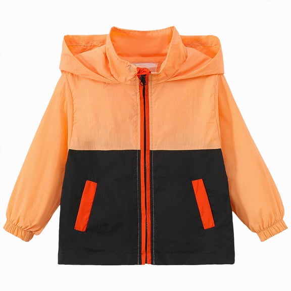 HCNTES Boys Girls Rain Jackets Lightweight Waterproof Hooded Raincoats Windbreakers for Kids(Gold&2,4-5 Years)