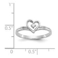 thumbnail image 5 of Solid 14k White Gold VS Diamond heart Ring Band Size 5 (.02 cttw.), 5 of 6
