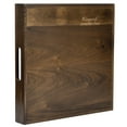 thumbnail image 4 of KINWELL  Square Black Walnut Wood Serving Tray Ottoman Tray with Handles 14"x14"x2", 4 of 5