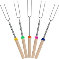 ACDANC Roasting Sticks,5Pcs,32”,Extendable Stainless Steel Campfire Smores Sticks,Hot Dog Sticks for Campfire,Roasting Sticks for Fire Pit,Smores Skewers