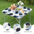 thumbnail image 4 of Blue Gold Hexagon Marble Square Fitted Tablecloth with Elastic Edge,Square Table Cover,Washable Elastic Table Cover for Home Kitchen Party Decor 34"x34", 4 of 6
