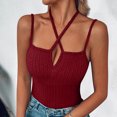 thumbnail image 6 of cocolona Womens Summer Camisole Vest V Neck Sleeveless Ribbed Texture Tank Tops Casual Solid Color Tops, 6 of 6