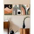 thumbnail image 5 of SHENIFY Boho Wall Art Abstract Decor Bohemian Prints Ready To Hang for Bathroom Dining Room 12x16in3pcs Natural Framed, 5 of 5