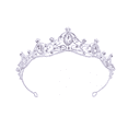 thumbnail image 1 of Reina Corona Princesa Boda Tiara Tiara Nupcial Y Cumpleaños Plateado, 1 of 5