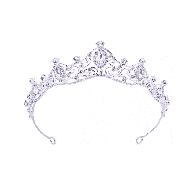 Reina Corona Princesa Boda Tiara Tiara Nupcial Y Cumpleaños Plateado
