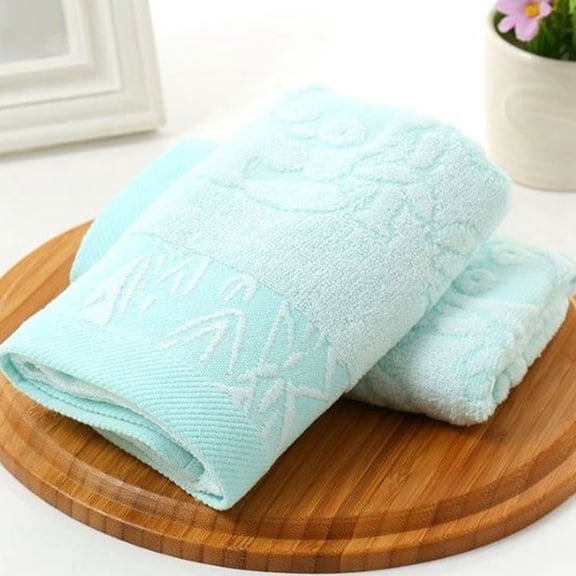 Tyidzon Cotton Towels 2 Pack, 13x29 inch Ultra Soft Facial Towel Set for Bathroom, Highly Absorbent Quick Dry Face Towel, Blue