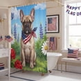 thumbnail image 5 of Independence Day Shower Curtain, 72" x 84", Watercolor U. S. Flag Cute French Bulldog Butterfly Waterproof Bathroom Curtain Washable Shower Curtain Set with 12 Hooks, 5 of 9