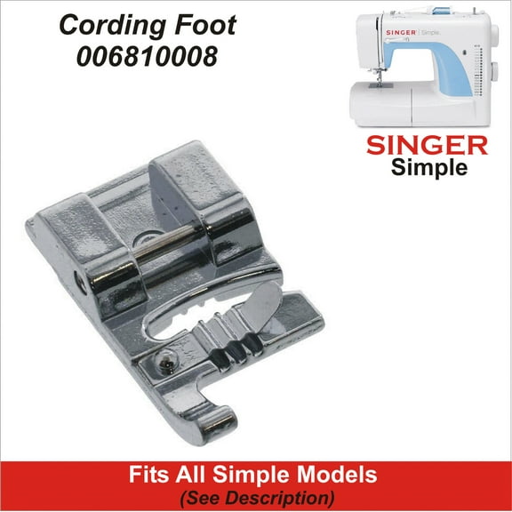 Cording Foot Fits Singer Simple 2932, 3116 & More See Description