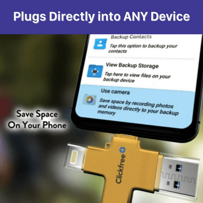 Clickfree™ PRO USB 3.0 MFi-Certified Photo, Video &amp; Music Saver 