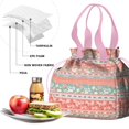 thumbnail image 4 of Boho Bohemia Pioneer Flower Drawstring Lunch Bag Women - Drawstring Lunch Bag Insulated for Work Office - Stain-Resistant Large Lunchbags for Women with Multi-Pockets, 4 of 6