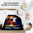 thumbnail image 2 of Personalized Soccer Blanket Gifts for Kids - Custom Soccer Gift for Boys 8-12, Sports Throw Blankets for Team Player Adults Men - Soft Plush Girls Throws for Couch, Sofa (Blue, 40x50 Inch), 2 of 6