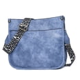 thumbnail image 4 of BIMZUC Women PU Leather Shoulder Bag Wide Strap Casual Crossbody Messenger Bag for Travel, Shopping, and Everyday Use, Blue Color, 11x10.6x3.9 Inches, 4 of 4