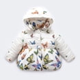 thumbnail image 2 of Toddler Girls Clothes Coat Print Warm Winter Thicken Jacket Girls Keep Baby Hooded Girls Coat&jacket Toddler Girls Winter Coat, 2 of 9