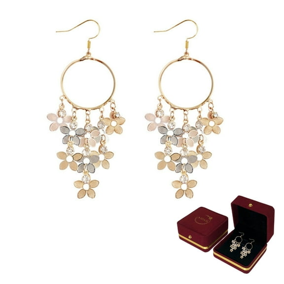 18K Gold Plated Filigree Cut-out Dangling Chandelier Earrings