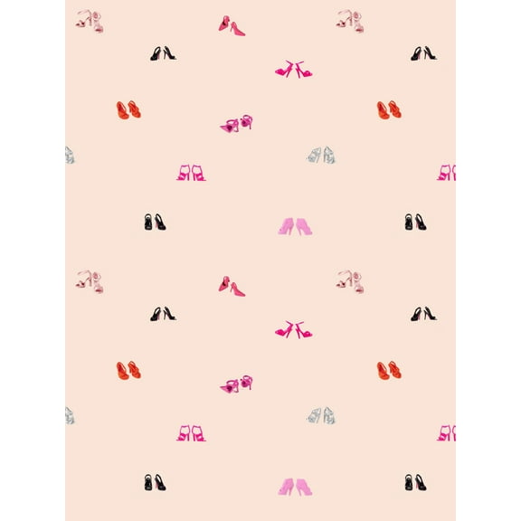 Barbie Heel Toss Removable Vinyl Wallpaper, Peach