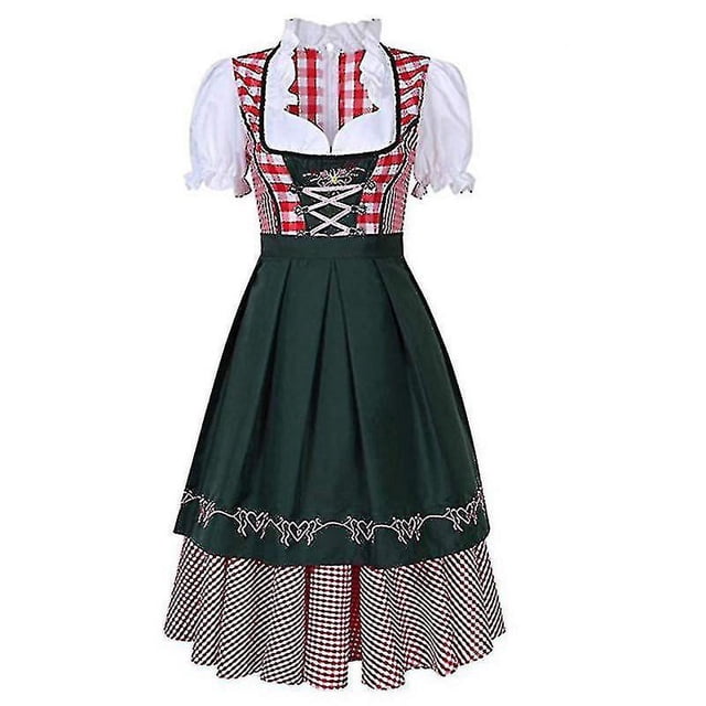 Disfraz tradicional de Oktoberfest para mujer, vestido Dirndl de cerveza alemana con delantal, disfraz de Cosplay, vestido de fiesta Xs-6xl de talla grande