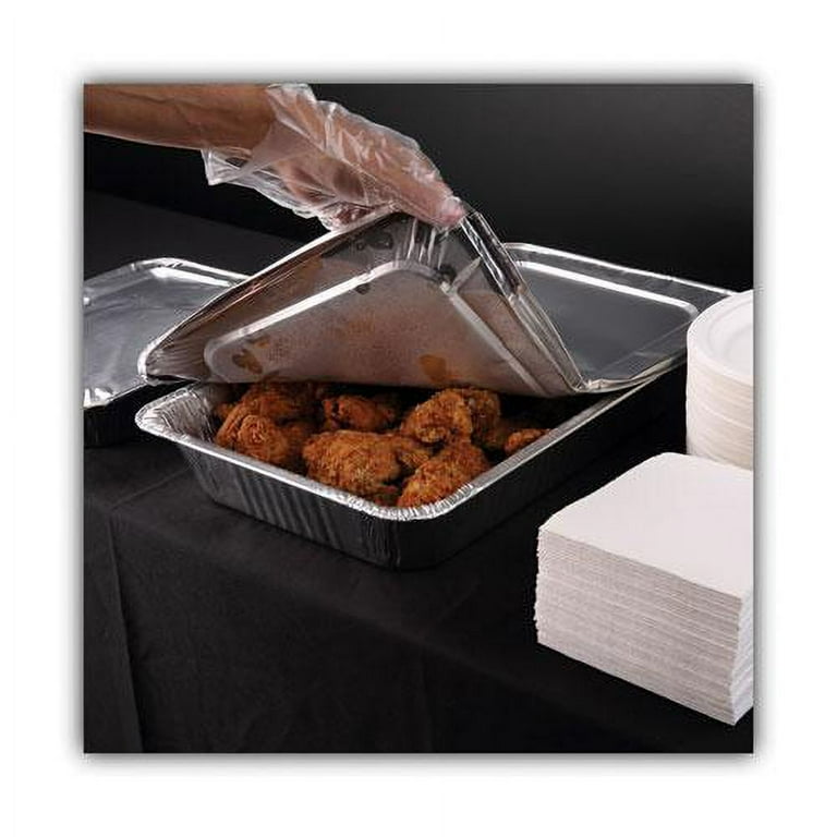 Aluminum Steam Table Pan Lids, Fits Full-Size Pan, Deep,12.88 x 20.81 x 0.63, 50/Carton Aluminum Steam Table Pan Lids, Fits Full-Size Pan, Deep,12.88 x 20.81 x 0.63, 50/Carton