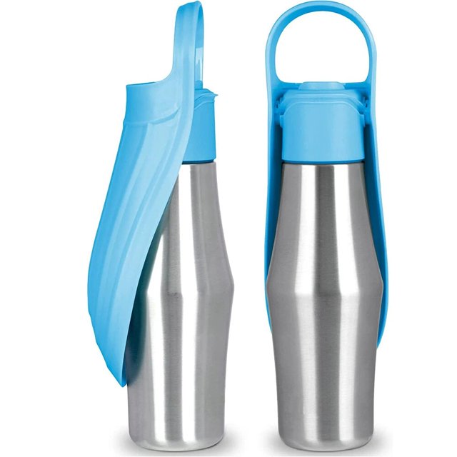 Large Dog Water Bottle Stainless Steel Outdoor Portable Dog Water Bowl Puppy Travel Water Basin Pet Supplies for All Dogs Breeds ShopWise Round