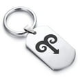 thumbnail image 1 of Stainless Steel Aries Zodiac Sign (Ram) Dog Tag Keychain Circle Ring, 1 of 2