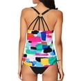 thumbnail image 5 of Haut Tankini Conservateur pour Femmes Col Rond Bretelles Réglables Coussinets Amovibles Maillot de Bain Ample Été Plage Piscine Violet, 5 of 5