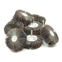 Benchmark Abrasives 3" x 1" Aluminum Oxide Flap Wheel With 1/4" Shank Mounted (10 Pack) - 40 Grit