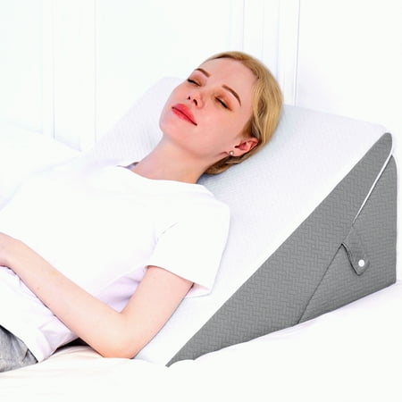 Adjustable Memory Foam Sleep Wedge Incline Pillow for Acid Reflux Snoring Surgery Recovery Dark Grey White Triangle Pillow Walmart