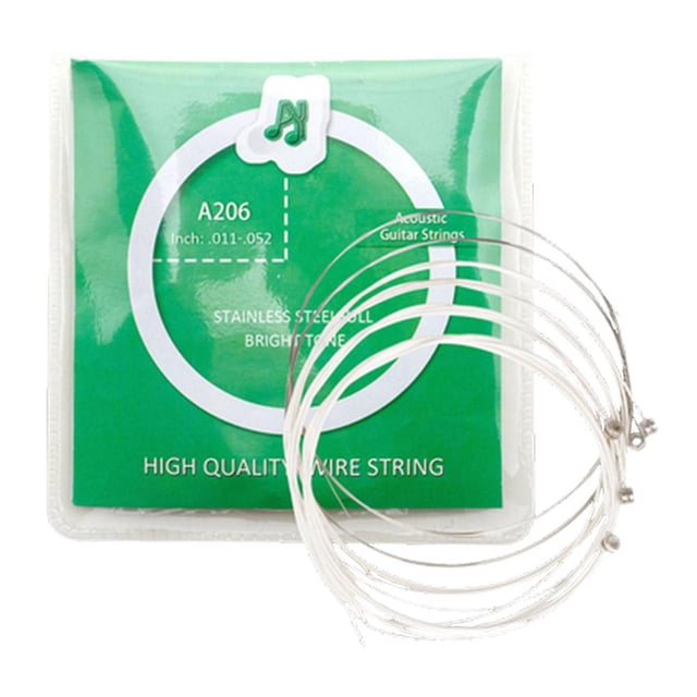 SGACAI Cuerdas de guitarra acústica de acero con alto contenido de carbono y bobinado plateado `ж D8T1
