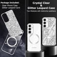 thumbnail image 4 of Magnetic Clear for Samsung Galaxy S24 Case Leopard Glitter [Compatible with Magsafe] Slim Soft TPU Electroplated Shockproof Protective Phone Case Cover for Samsung Galaxy S24 Silver, 4 of 14