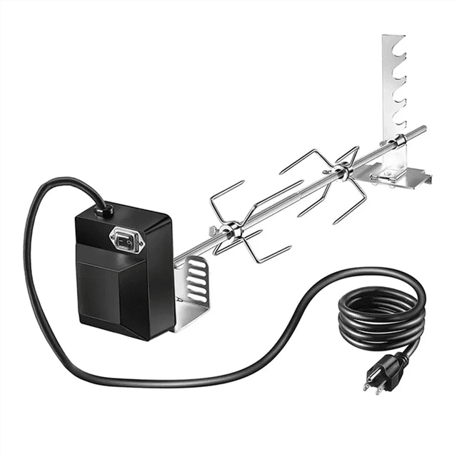 Gril Électrique Portable - Gril à Gaz Motorisé de Luxe avec Broche de Rôtissoire, Ensemble d'Outils et de Fournitures pour BBQ à la Maison