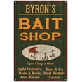 thumbnail image 1 of BYRON'S Green Bait Shop Man Cave 12 x 18 Matte Finish Metal 112180027278, 1 of 1