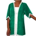 thumbnail image 1 of Penkiiy Cardigans d'Été pour Femmes Légers à devant Ouvert Cardigan à Manches 3/4 Cardigan Kimono Cardigans pour Couleur Unie P Vert, 1 of 5