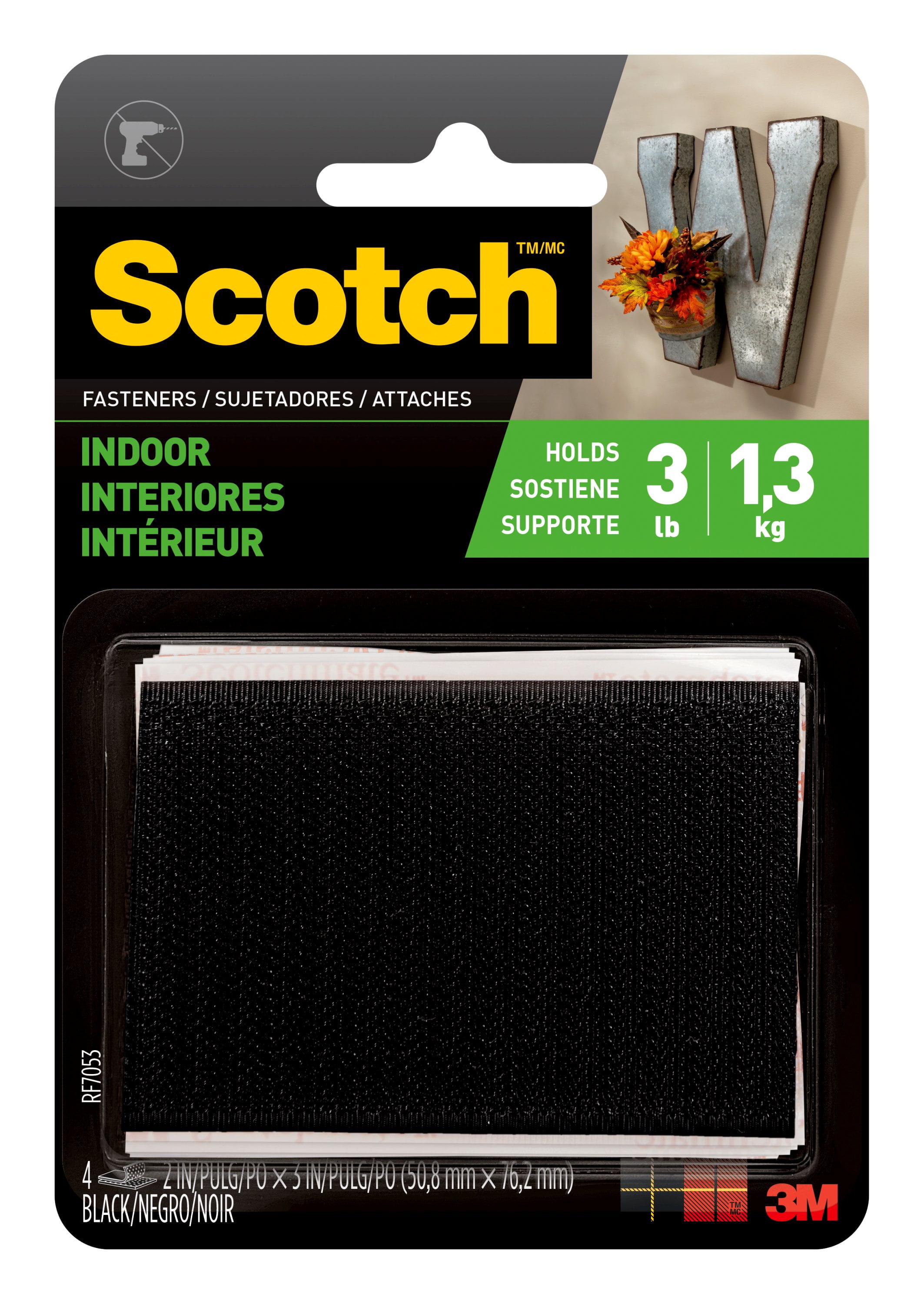 Scotch Indoor Fasteners, 2 in x 3 in, 4