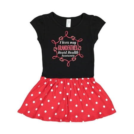 

Inktastic I Love My Grandfather Heart Health Awareness Gift Toddler Girl Dress
