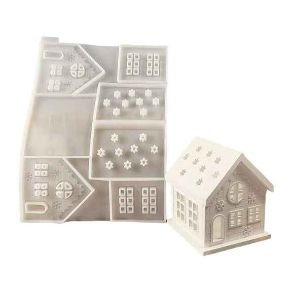 Aellinatey Versatile Home Decoration Silicone Mold Miniature House Shaped Ornament Mould