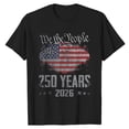 thumbnail image 4 of CUSTG Women T-Shirts Casual Short Sleeve Round Neck T Shirt With Letter Print American Flag Print Round Neck Everyday 4th Of July Holiday 1776-2026 Tops, 4 of 4