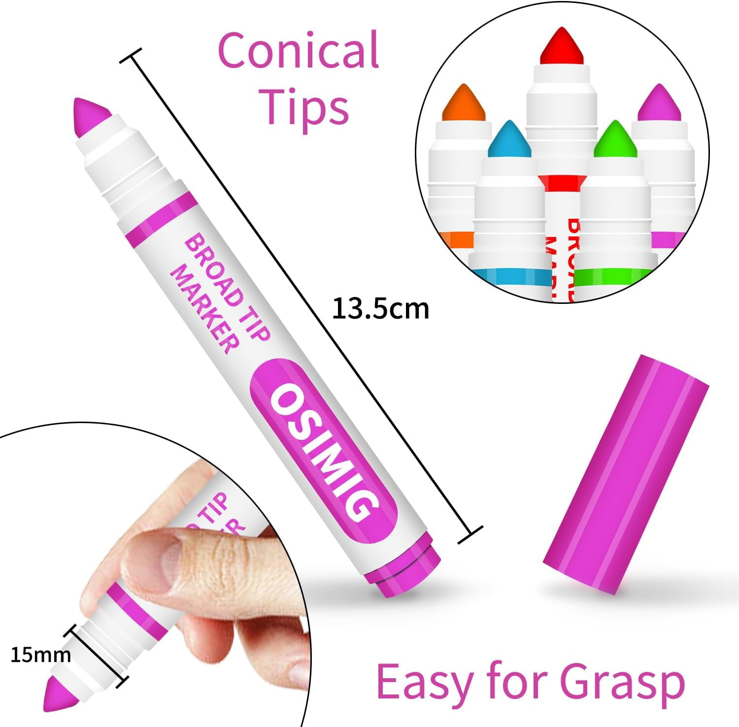 OSIMIG Art Marker Kit, 240 Count, 1 Pack, Conical Tip