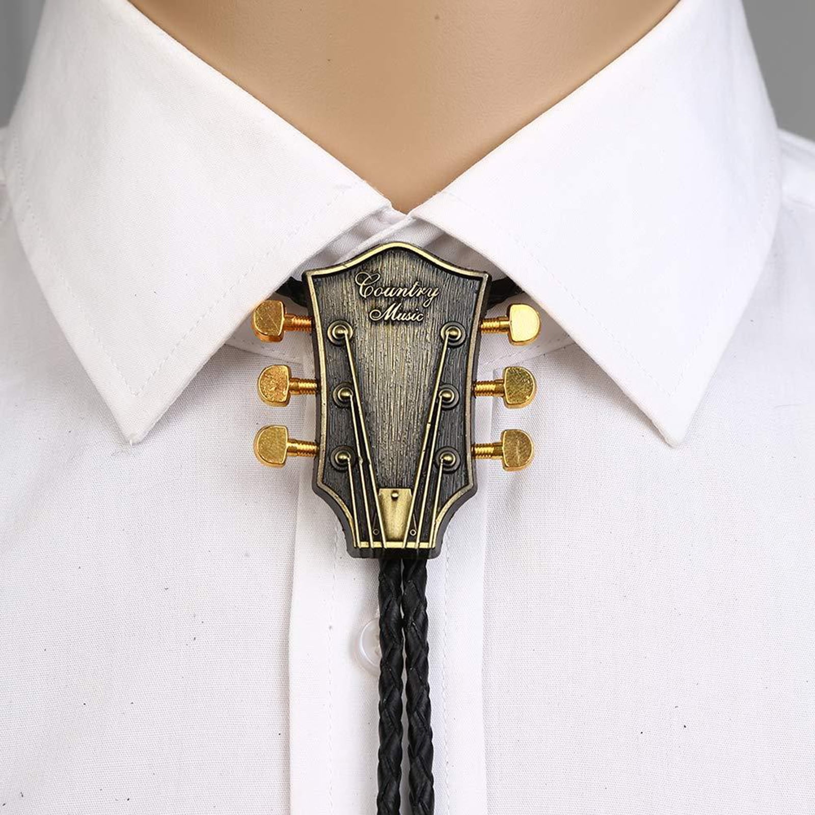 Himongoo Black Cat Bola Bolo Tie Faux Leather Wedding Necktie for Men Women Western Style Bolo Necktie