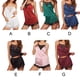 thumbnail image 5 of Conjunto de pijama Mujer Verano Ropa de dormir Pantalones cortos sexy Traje de dormir, Rojo, S 2 piezas Scienceny  AP002041-06, 5 of 7