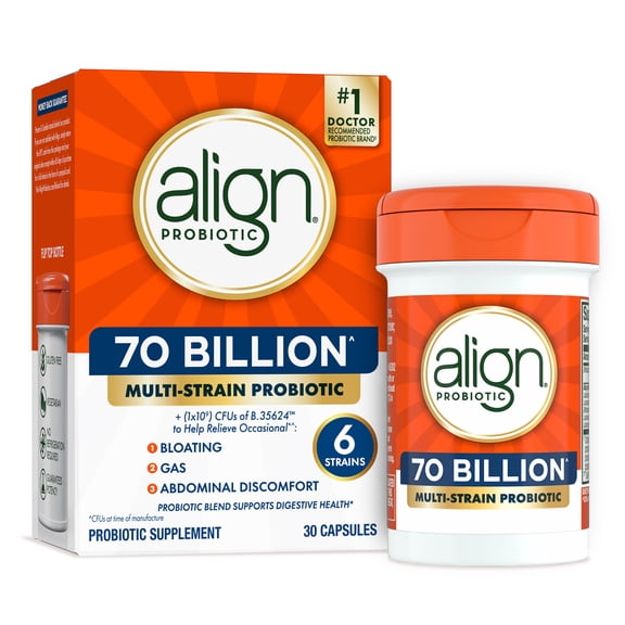Align Probiotics, 70 Billion CFU^, Daily Probiotic Supplement, 30 Capsules
