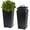 Black, variant on Riedhoff 22.5 Inch Tall Rectangular Planters Set of 2 with Drainage Holes＆Water Level Monitor,White