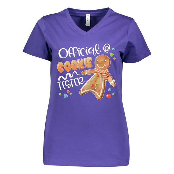 Inktastic Official Cookie Tester Cute Gingerbread Women's V-Neck T-Shirt
