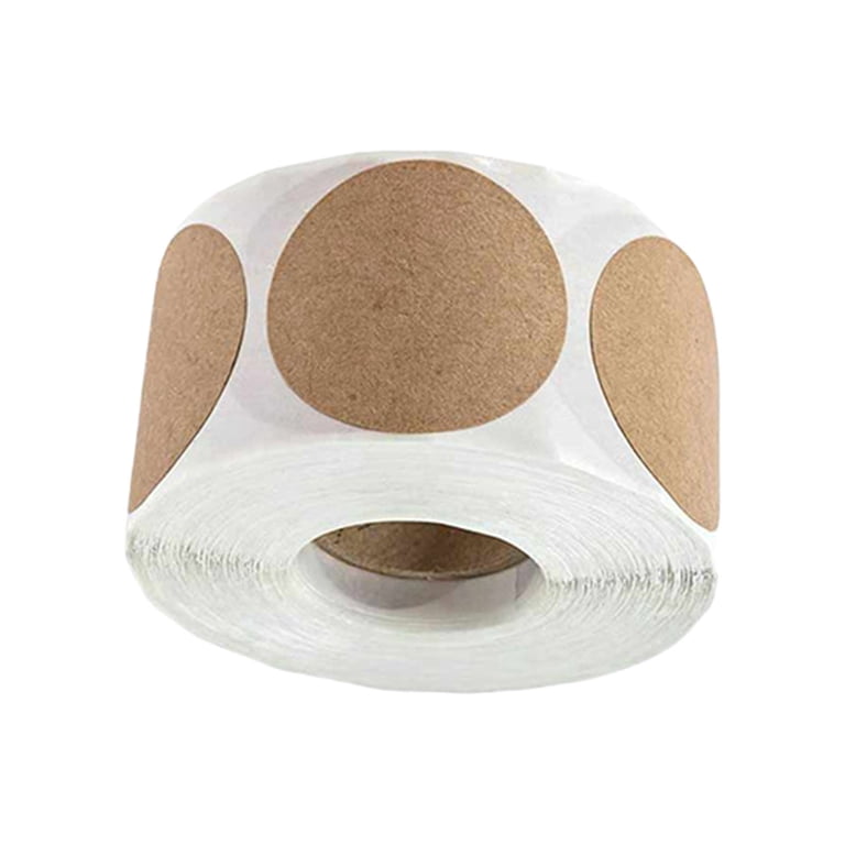 500pcs Roll Of Brown Round Sticker Adhesive Labels For Project And ...