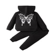 thumbnail image 4 of Gibobby Conjunto de ropa con capucha para niños Bebé recién nacido Unisex Algodón Estampado Otoño Pantalones de manga larga Sudadera con capucha(Negro,6-9 Meses), 4 of 5