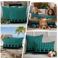 thumbnail image 4 of Outdoor Pillow Covers Western Star Buffalo Check Plaid Waterproof Pillow Cases 20x12 Set of 2, Green Black Checker Throw Pillow Cover Pillowcase for Patio Balcony Couch Garden, 4 of 9