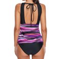 thumbnail image 3 of Women's Rosy Rush Heather Print Strappy Halter Tankini Top, 3 of 6