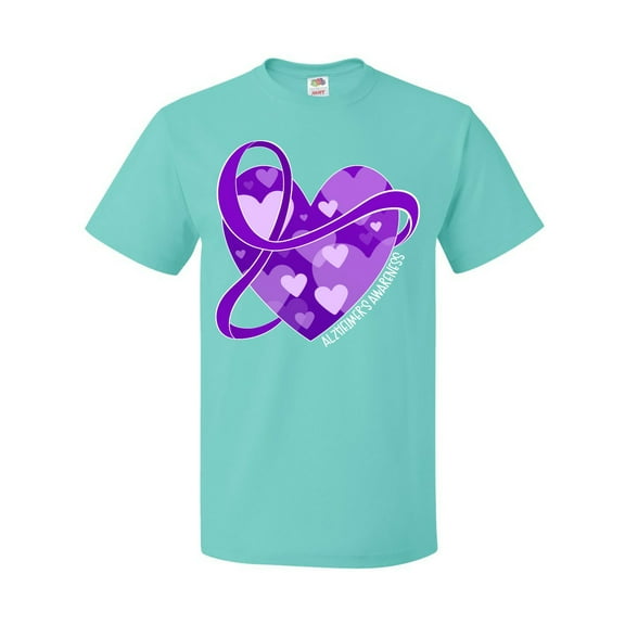 Inktastic Alzheimers Awareness Purple Ribbon Around Heart T-Shirt