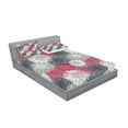 thumbnail image 2 of Ambesonne Flower Fitted Sheet & Pillow Sham Set, Hand Drawn Floral Art, Full, Multicolor, 2 of 2