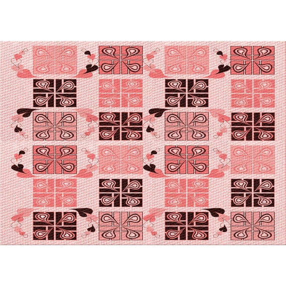 Ahgly Company Machine Washable Indoor Rectangle Transitional Deep Rose Pink Area Rugs, 8' x 10'