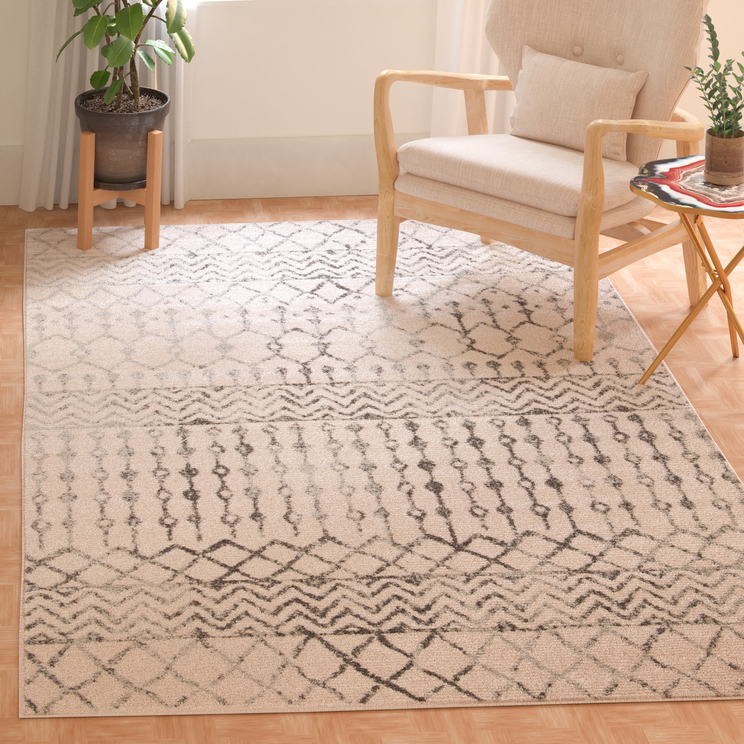 SAFAVIEH Tulum Glen Oriental Area Rug, Ivory/Grey, 8' x 10'